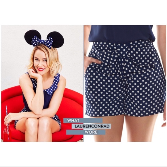 Disney Pants - Disney Minnie Mouse by LC Navy Polka Dot Shorts M
